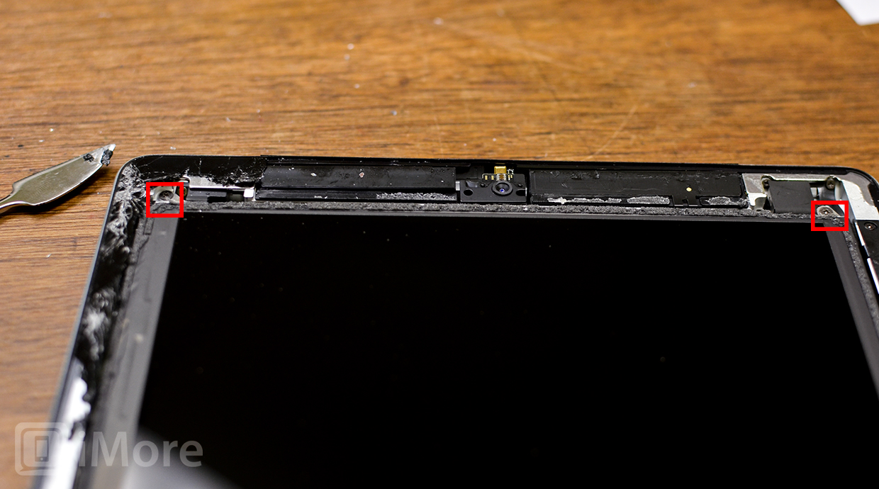 Top 2 LCD screws on new iPad