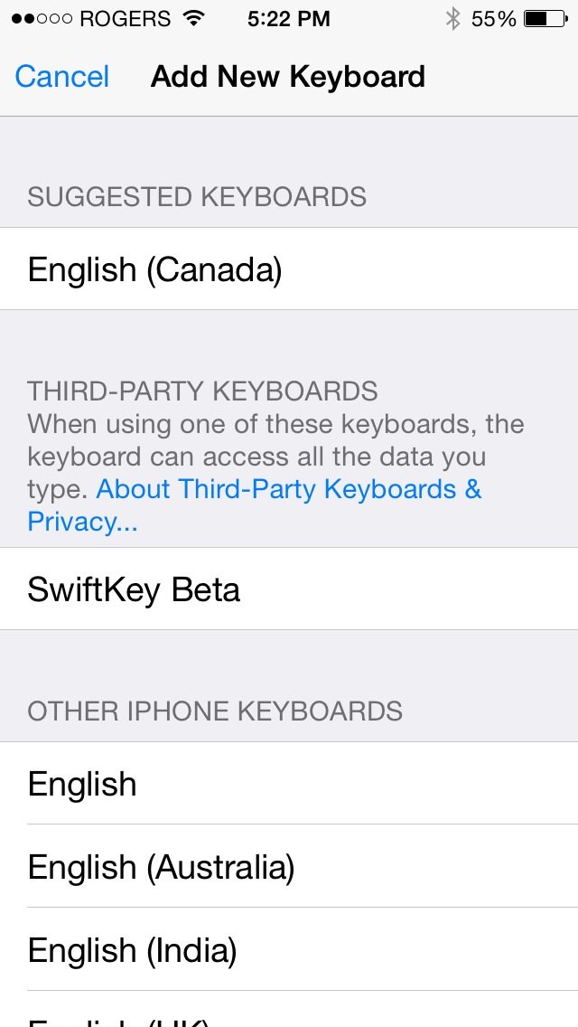 Custom keyboards in iOS 8