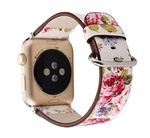 Pantheon floral leather Apple Watch band