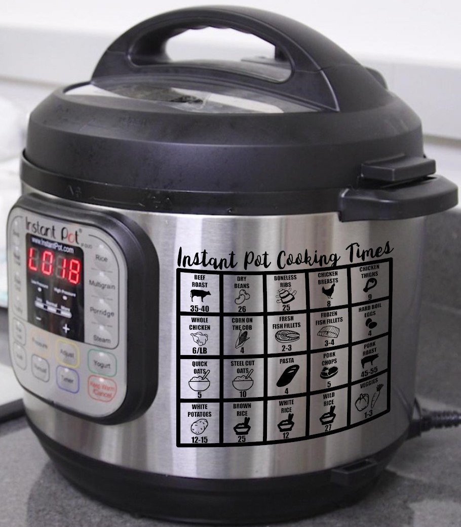 Instant Pot cooking times decal