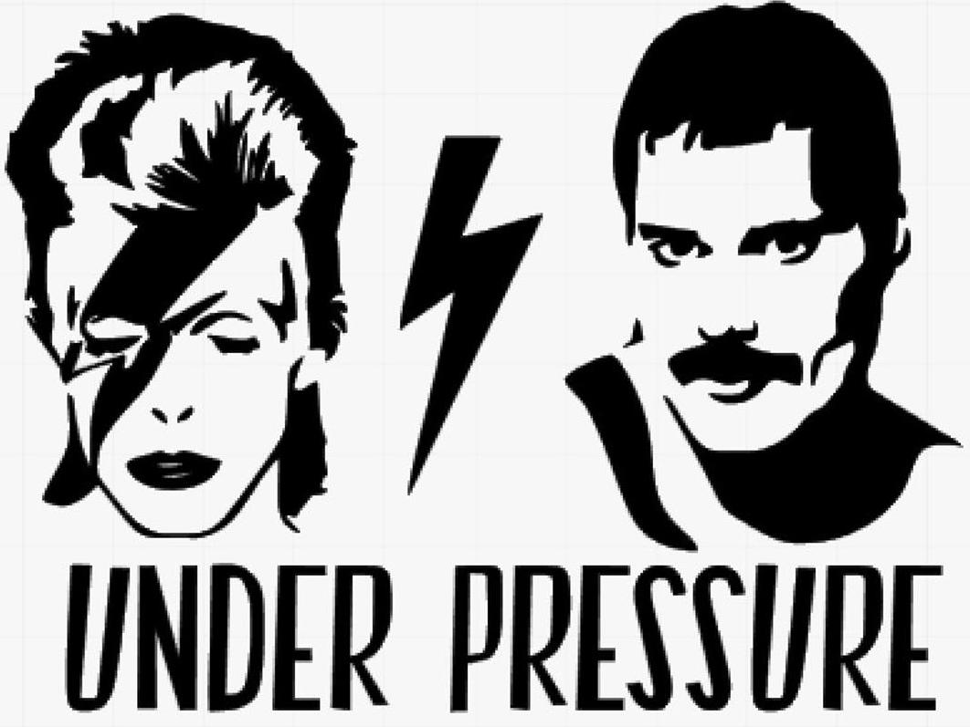 David Bowie and Freddy Mercury Under Pressure vinyl decal image
