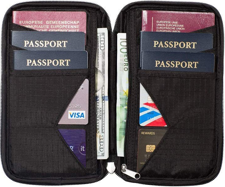 Extra Capacity Travel Wallet Kalmar RFID Travel Wallet 2 ID Window RFID Wallet Men Color : Blue 2 Double Fold Flip Gift of Love Extra Capacity Travel Wallet