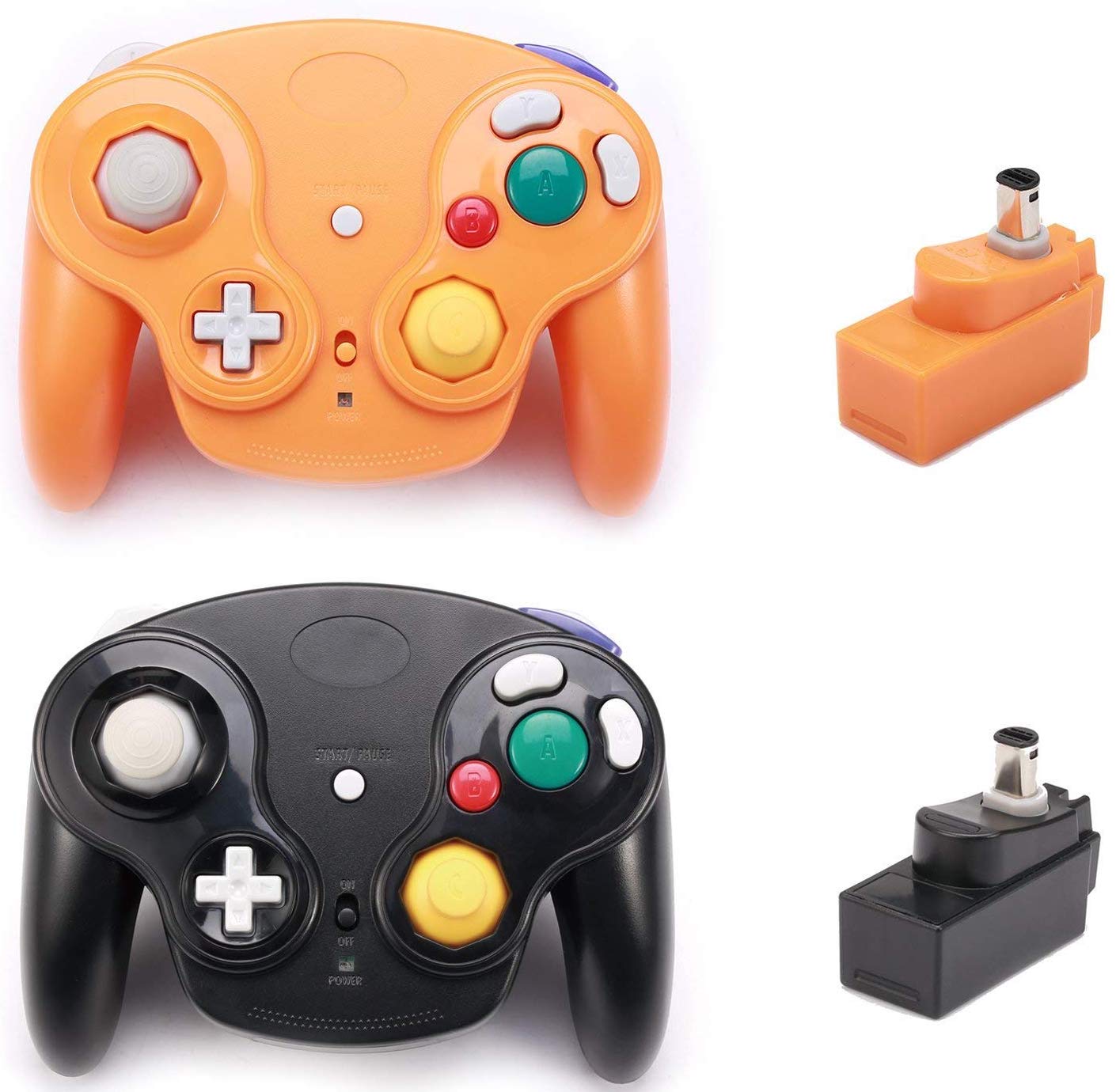 Orange and Black Poulep GameCube controller wireless 