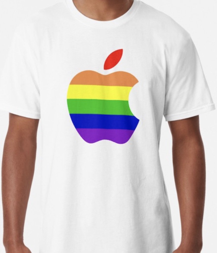 gay pride apple long shirt