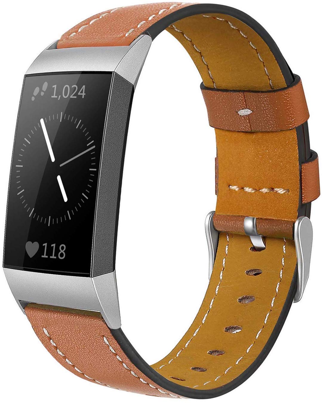 Shangpule leather band for Fitbit Charge 3/4