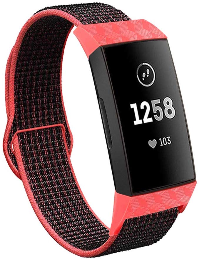 Veaqee Woven Nylon Band Fitbit Charge 3
