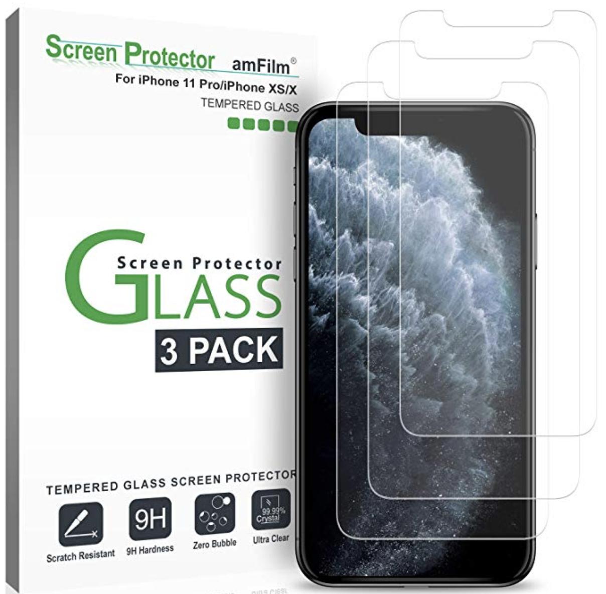 Mobile Phone Screen Protector for iPhone X/XS/11Pro Tempered Glass High Definition Full Cover Anti-Fingerprint Scratch-Resistant Glass Film for Smartphone 