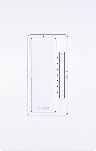 Legrand dimmer switch on a white background