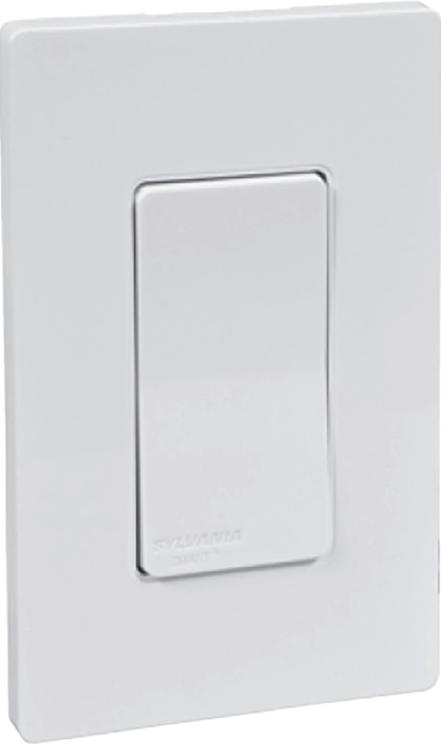 Slightly offset sylvania light switch in white