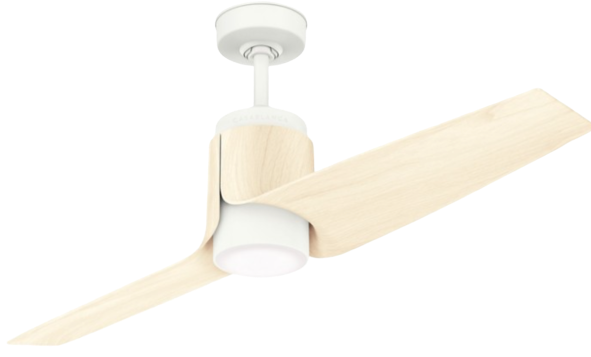 Casablanca Aya ceiling fan in white on a white background