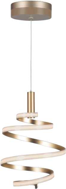 Craftmade pendant light in gold with a spiral shape on a white background
