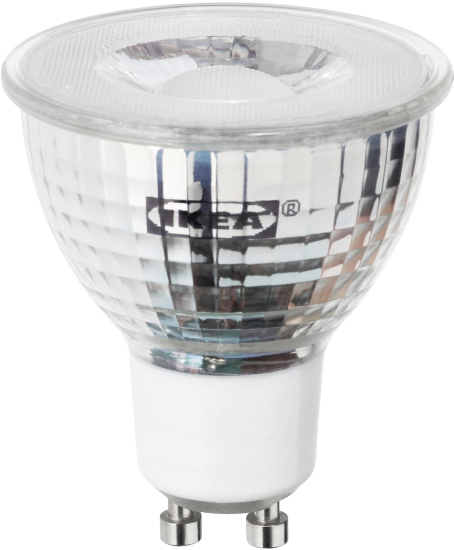 Ikea Tradfri gu10 light bulb on a white background