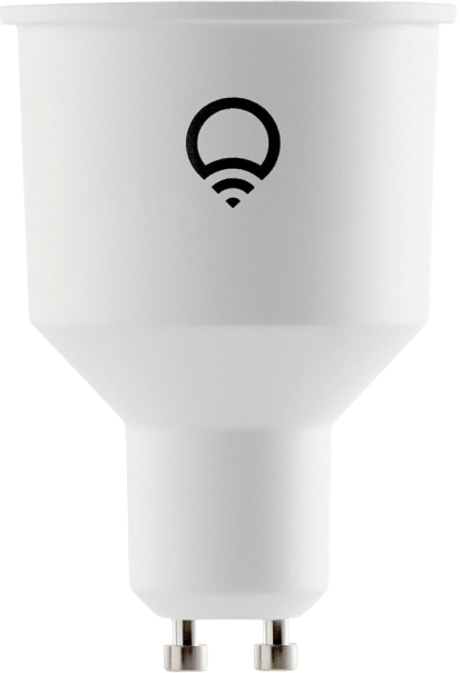 LIFX gu10 light bulb on a white background