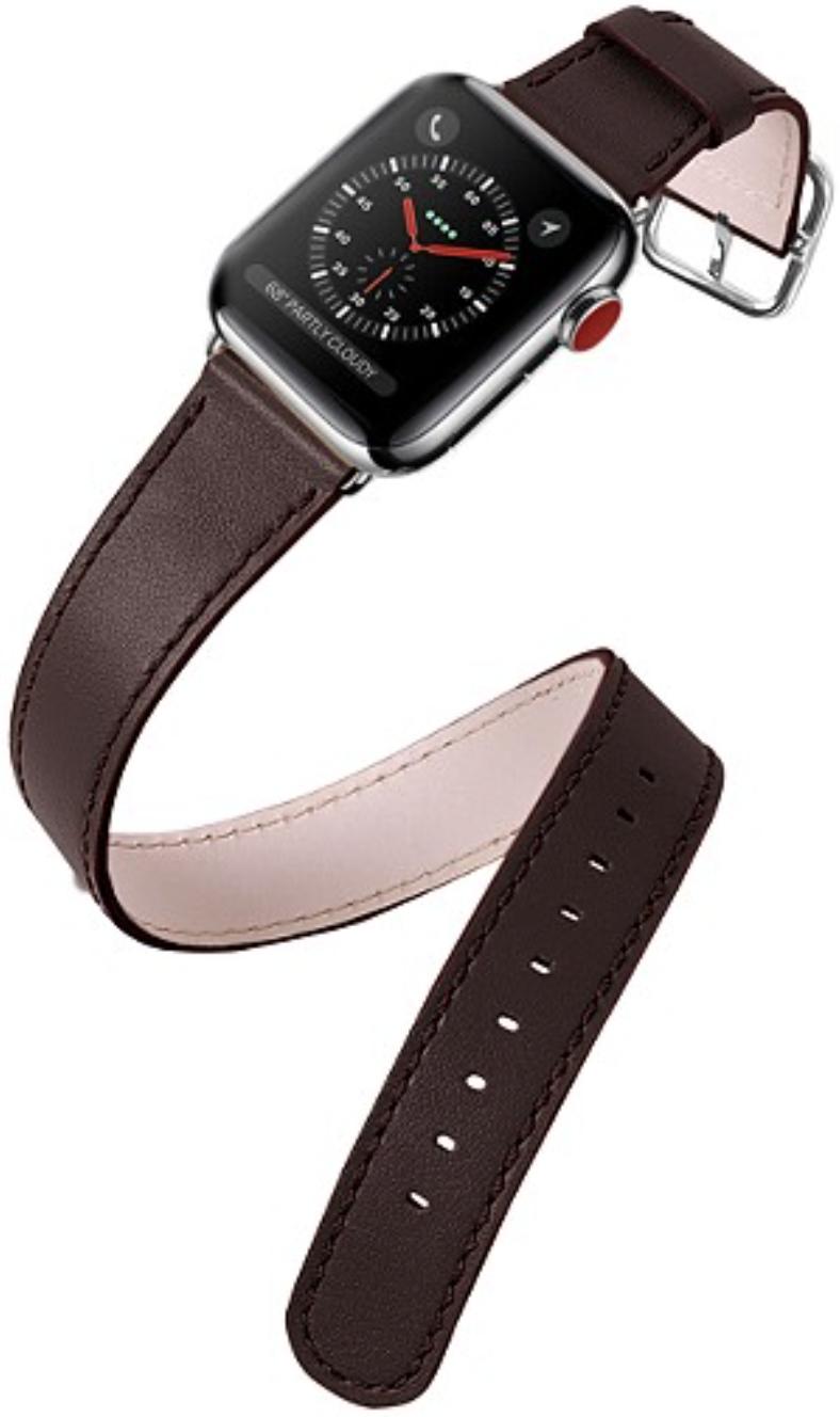 Lucrin Double Tour leather band for Apple Watch
