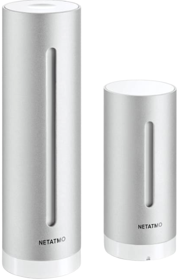Netatmo Smart Weather Station in silver on a white background