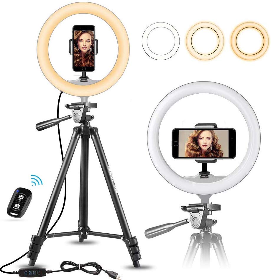 UBeesize Selfie Ring Light Tripod Phone Holder Set