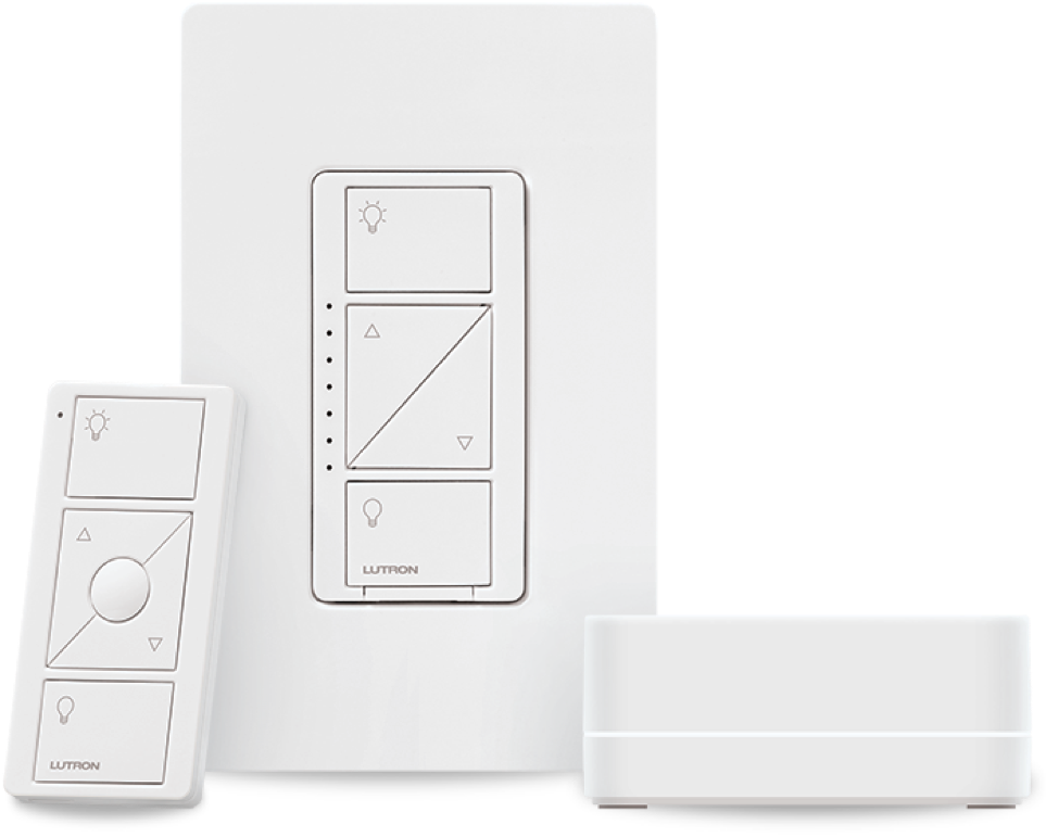 Lutron Wireless Smart Lighting Starter Kit Remote Control Box, Switch and Hub