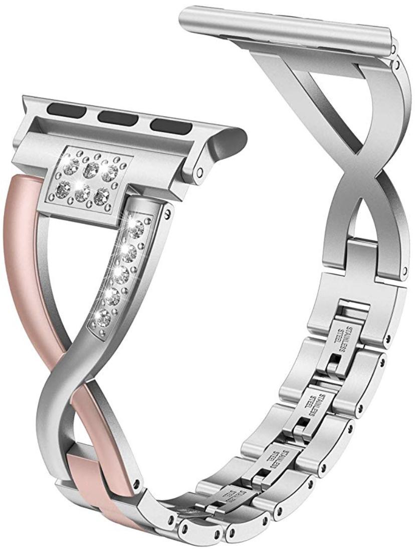 Correa de reloj Wearlizer con diamantes de imitación X-Link para Apple