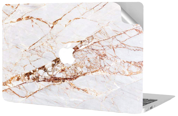 Digi Tatoo White Gold Marble Macbook Decal