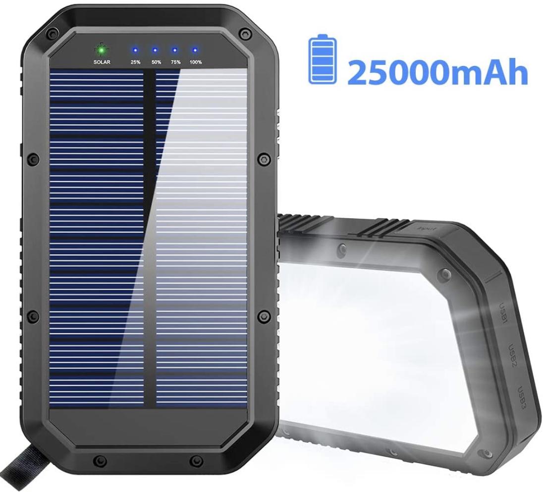 Goertek 25000mAh Battery Solar Power Bank Portable Panel Charger