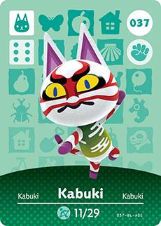 Animal Crossing Amiibo Cards Kabuki