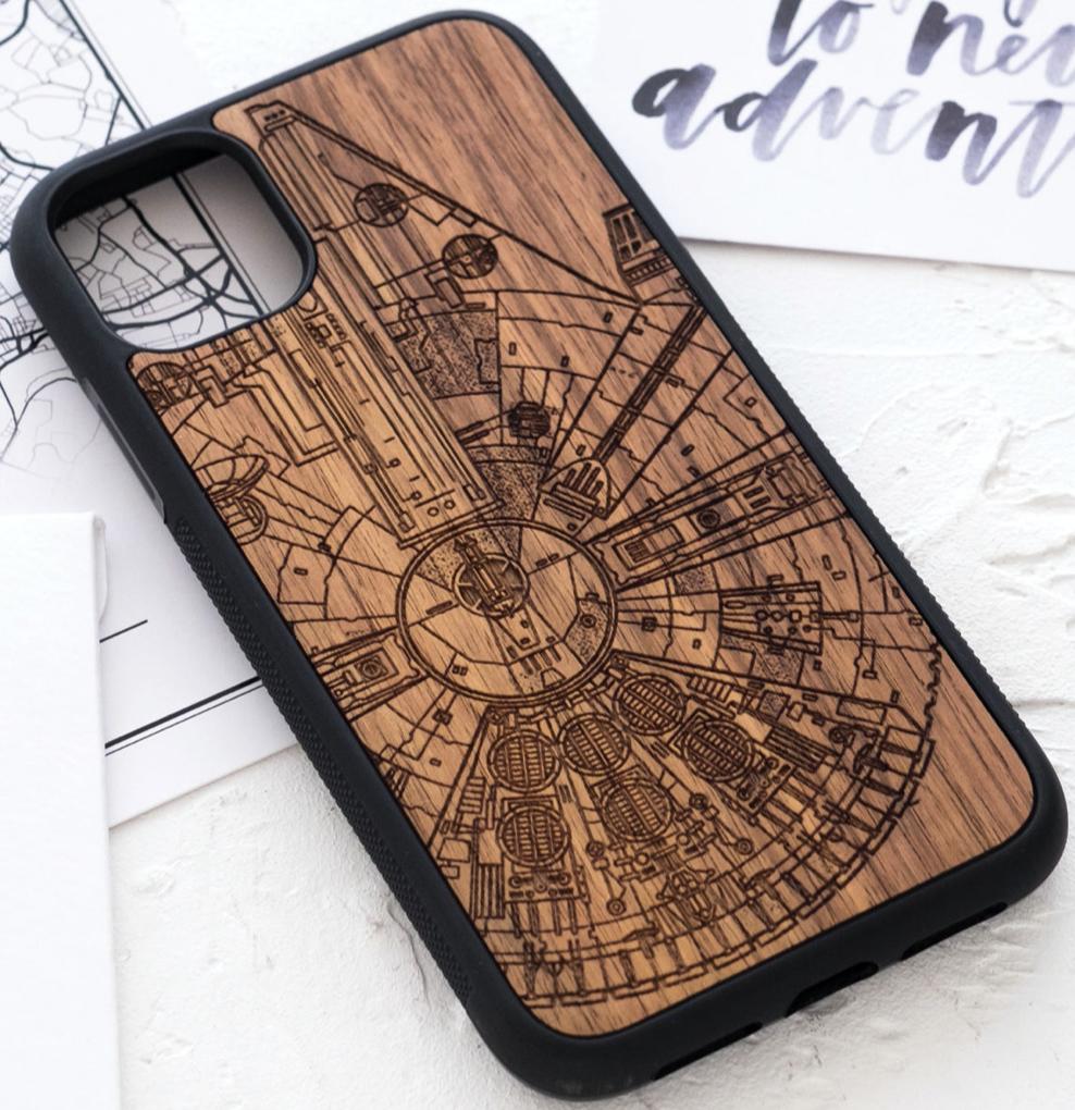 Real Rosewood case for iPhone 11 - Millennium Falcon