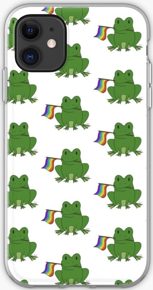 Redbubble Pride Case iPhone 11 Frog with LGBT Flag