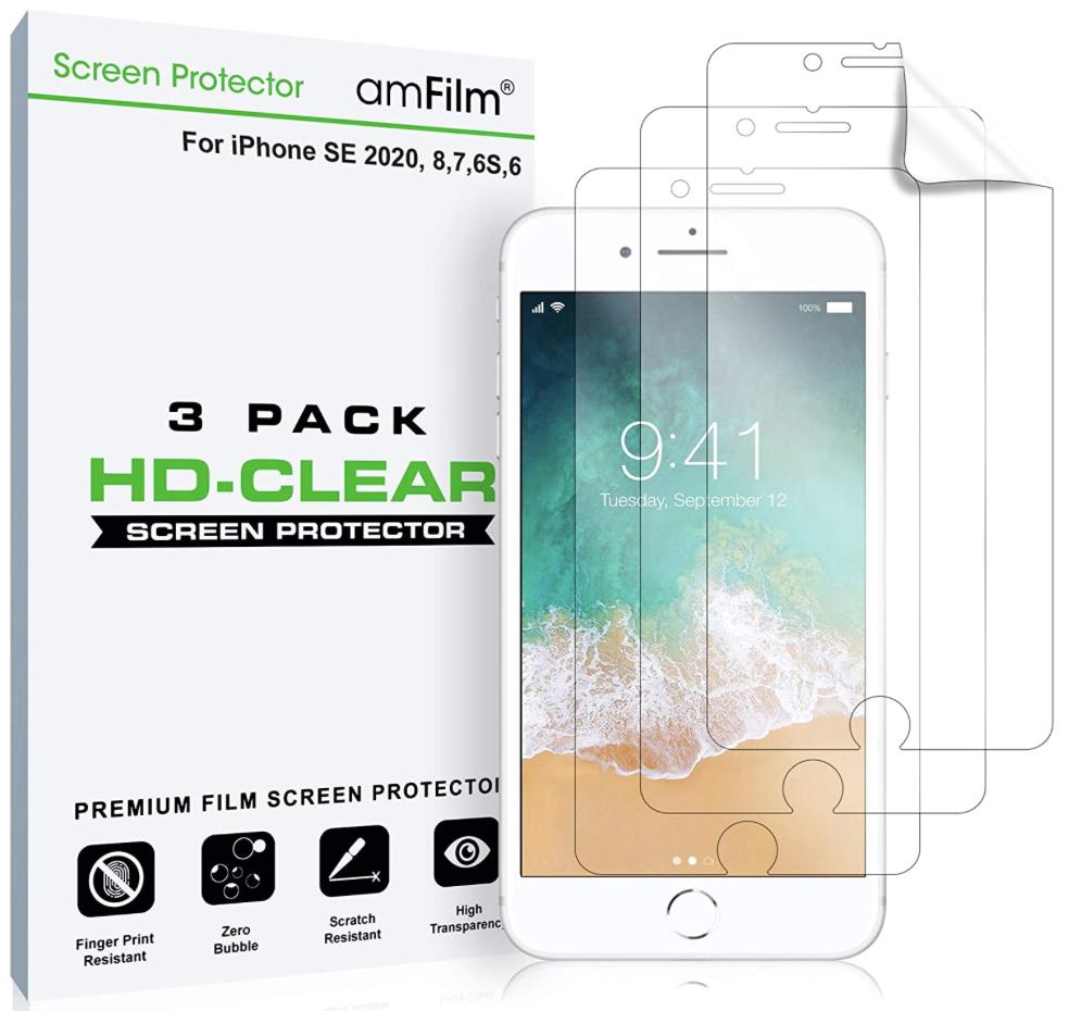 Anti Fingerprint 9H Hardness Tempered Glass Screen Protector Film for iPhone SE 2020 Easy Installation 2 Pack Bear Village Screen Protector for iPhone SE 2020 / iPhone SE 2nd Generation