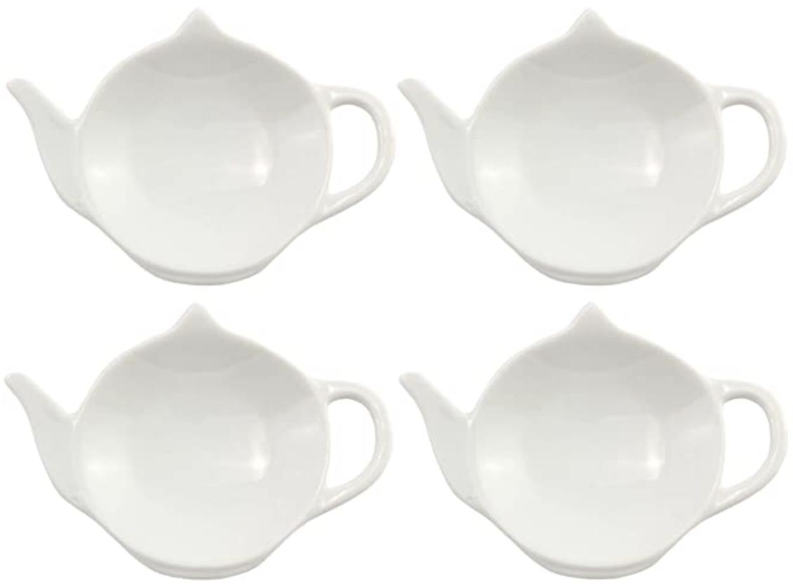 Cornucopia Brands White Ceramic Tea Bag Coasters