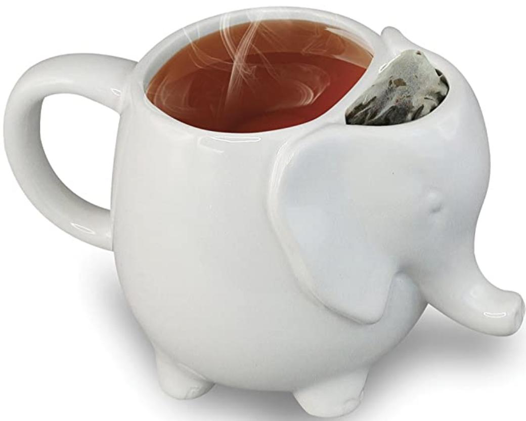 Volar Ideas Elephant Tea Mug with built-in tea bag holder