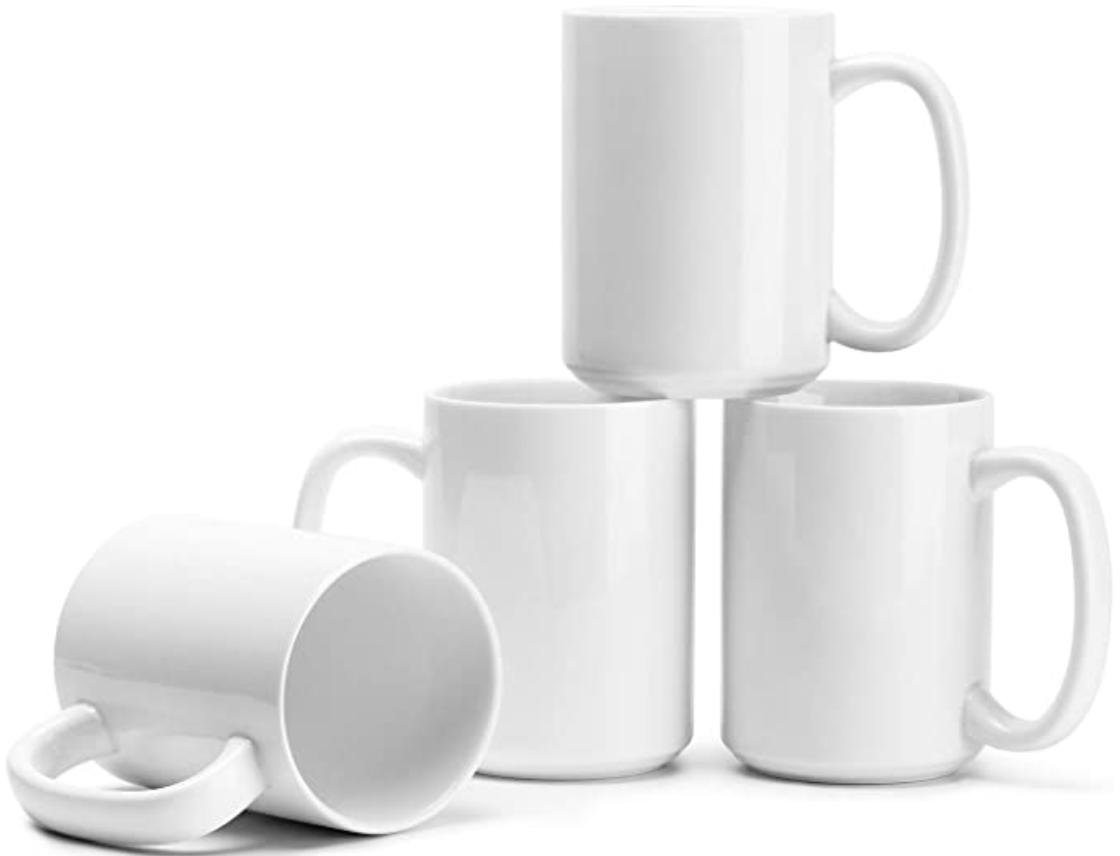 Teocera Porcelain White Coffee Mugs Cricut Joy blank