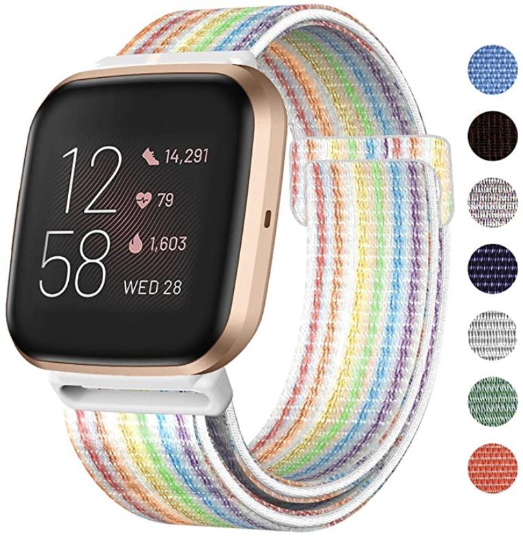 fitbit versa bands with rose gold buckle