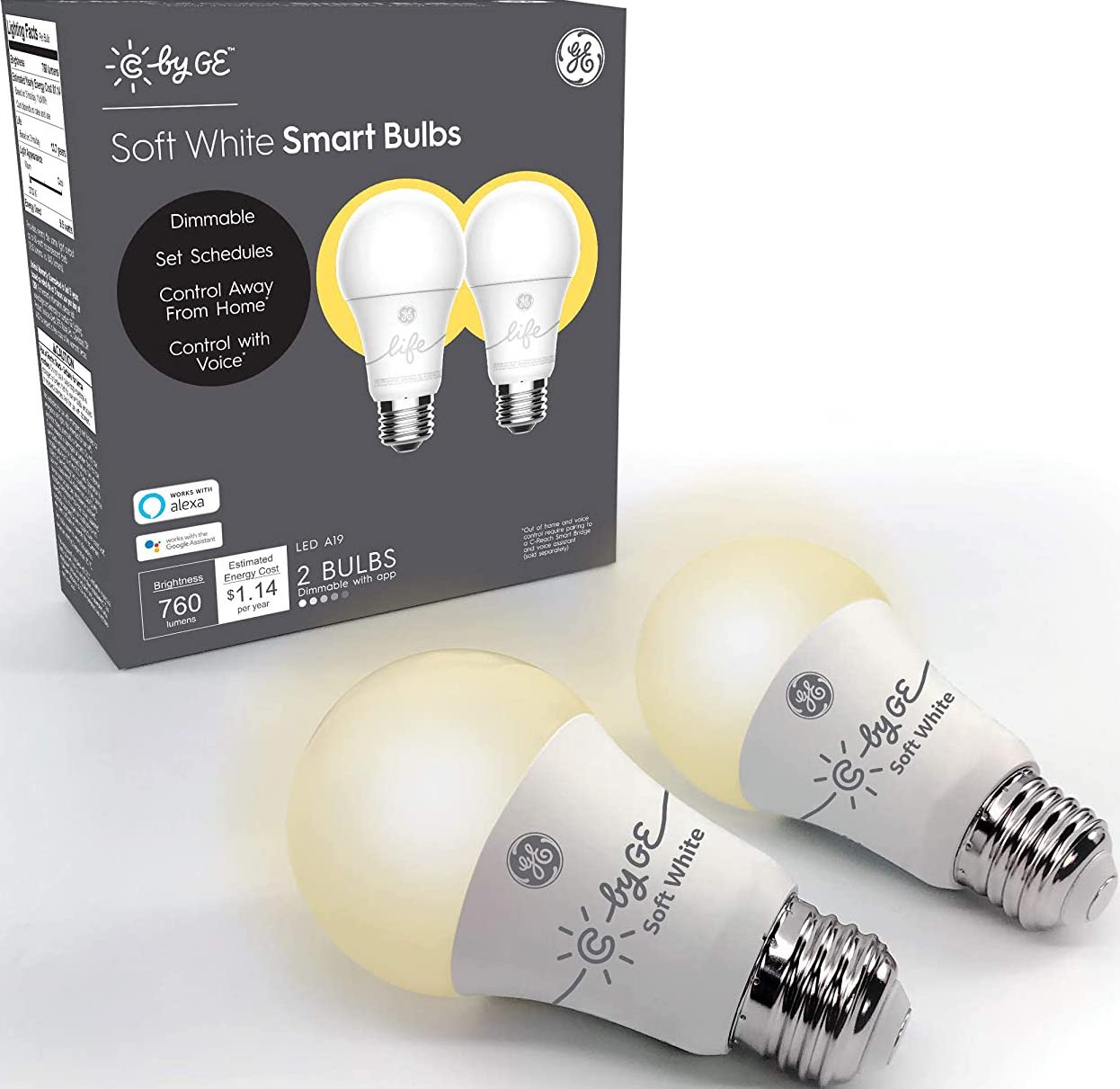 C By Ge Soft White Light Bulbs 2pack