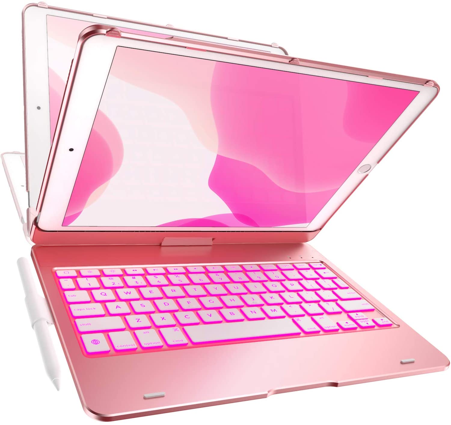 Yekbee Ipad Keyboard Case Rose Gold Backlight