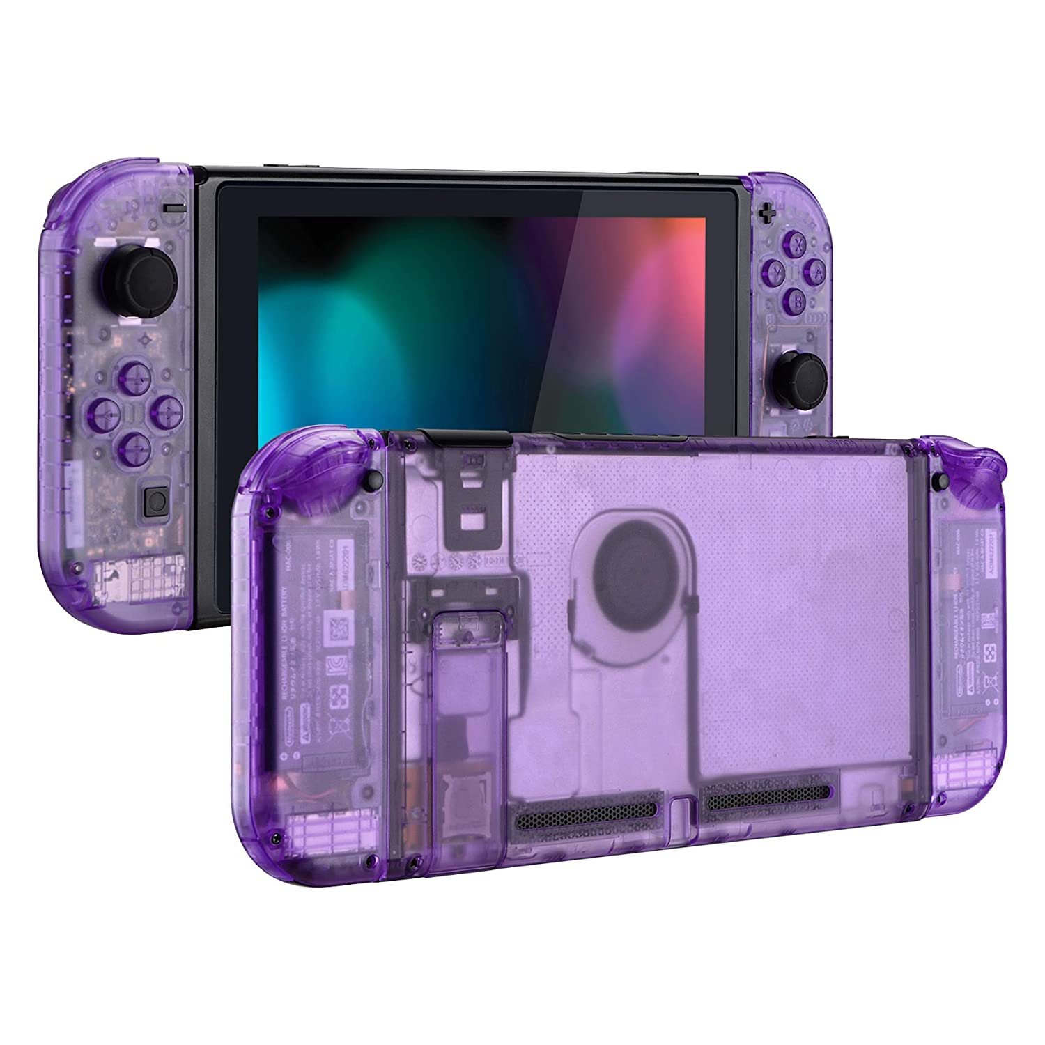 Extremerate Clear Atomic Purple Backplate And Joycon Shells Product Shot