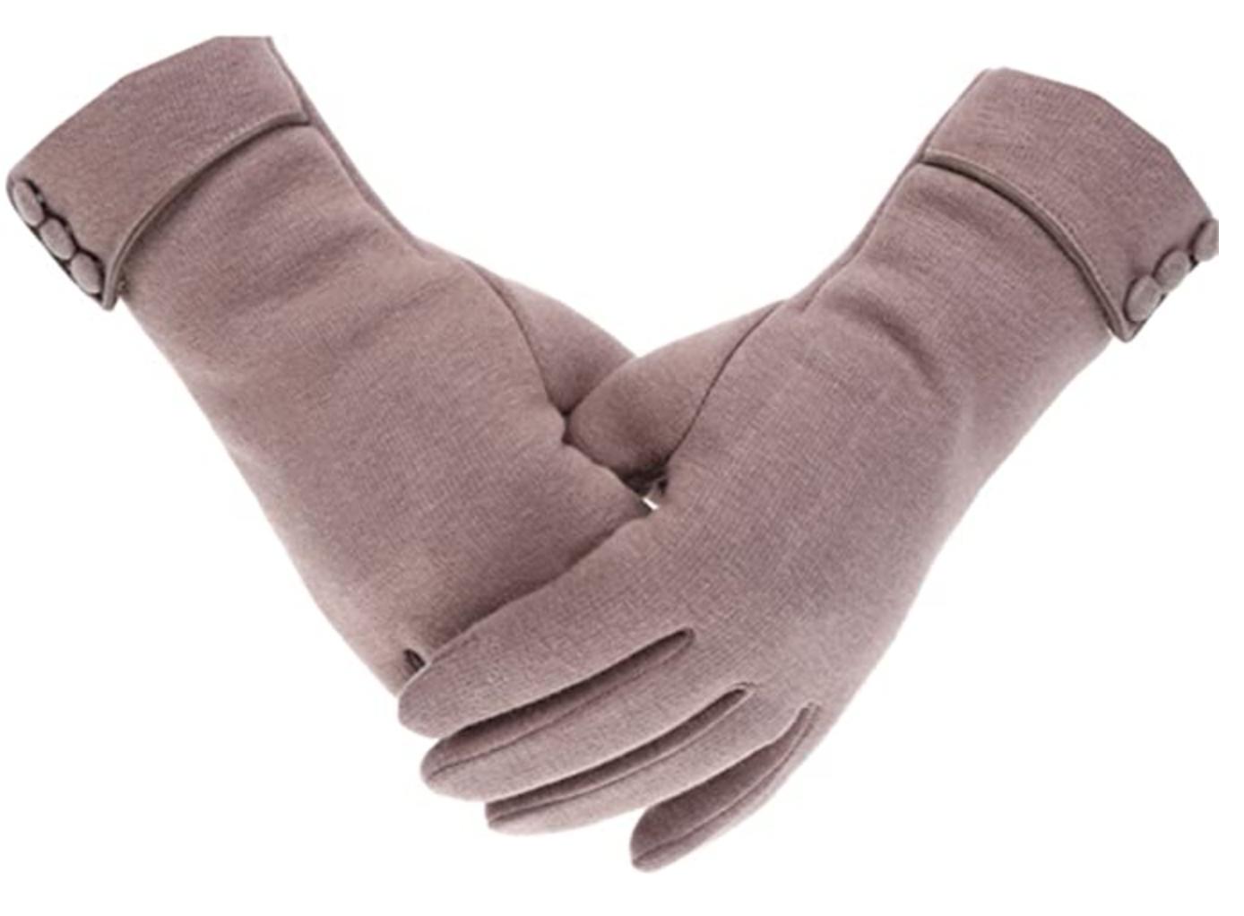 Tomily Womens Touch Screen Fleece Gloves Pink