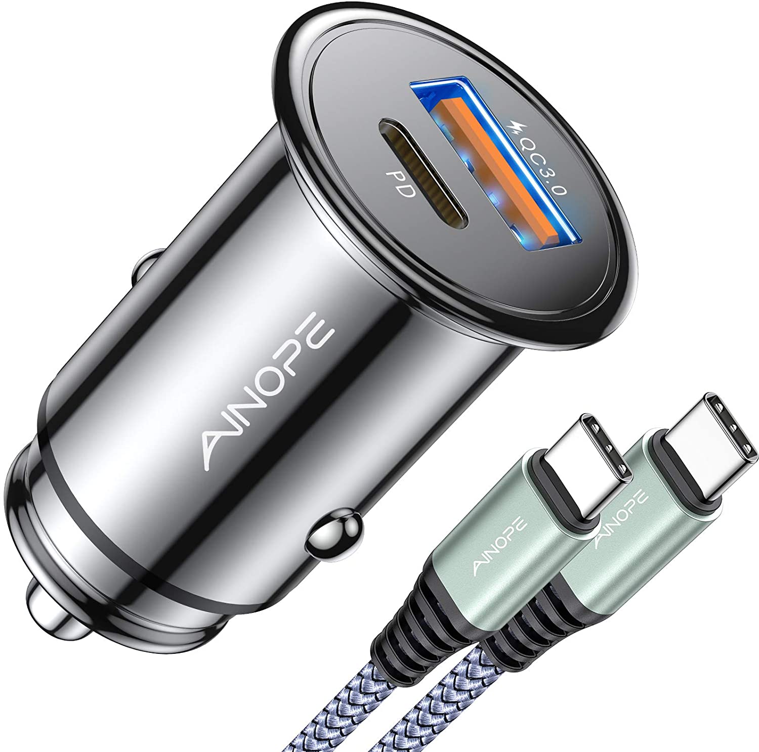 Ainope Car Charger Two Port Render Cropped