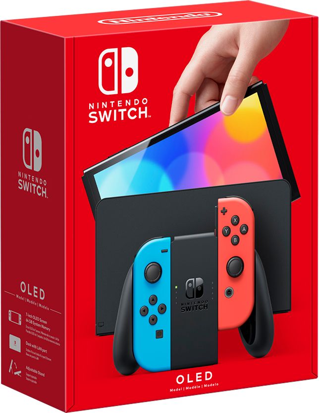 Nintendo Switch Oled Product model Art Neon Red Blue
