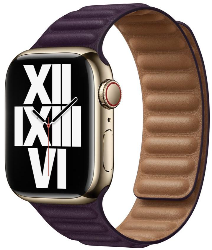 Apple Leather Link Apple Watch Band Dark Cherry Render Cropped