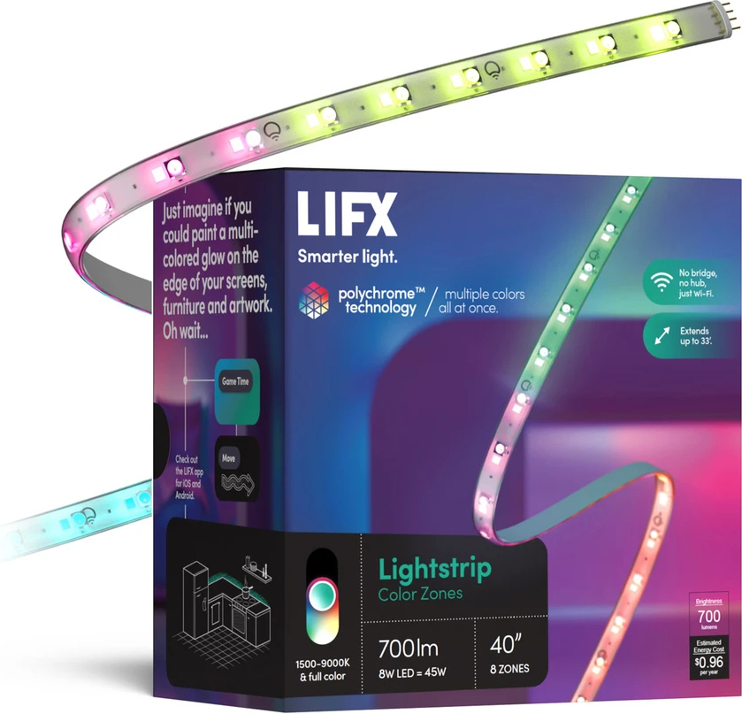 Lifx Color Zones Light Strip 40-inch and packaging