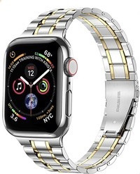 Suplink Apple Watch Band Acier Inoxydable Argent Or Rendu Recadrée