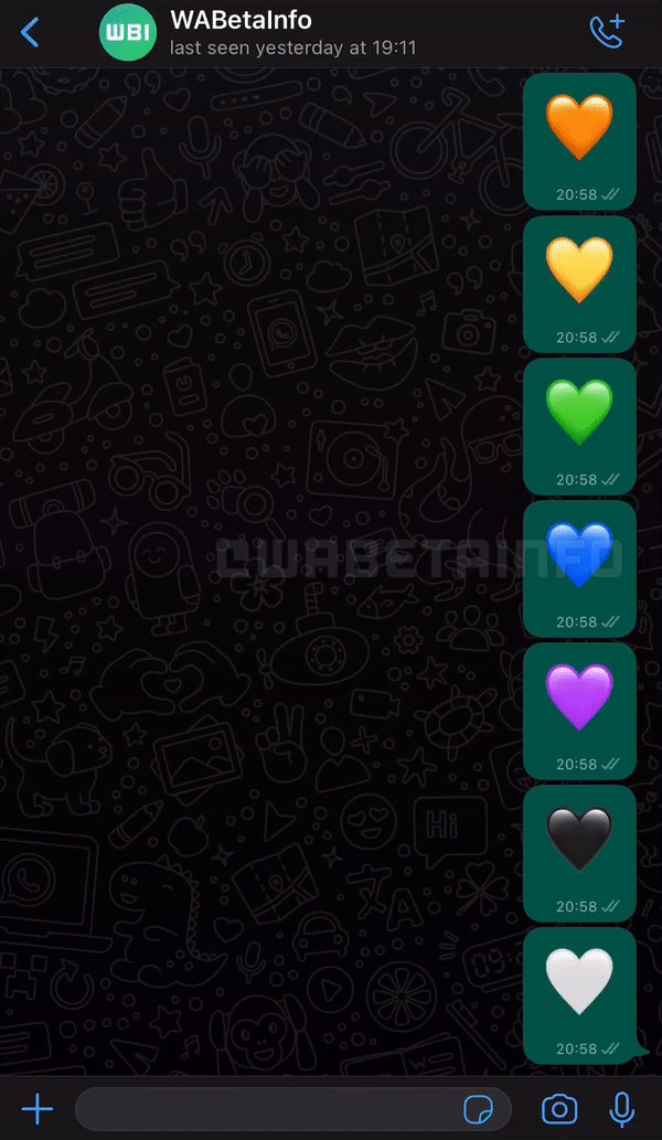 Emojis de coeur animés Whatsapp