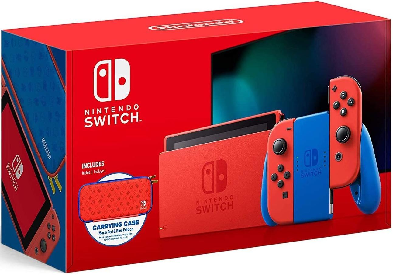 Mario Red Blue Switch console