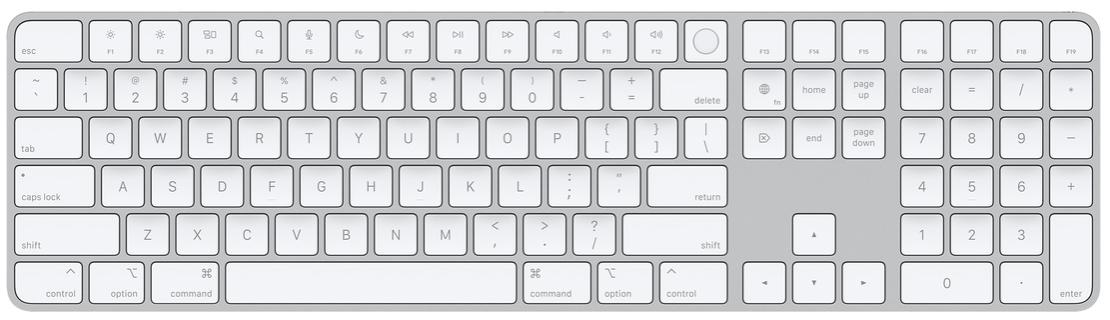 Apple Magic Keyboard dengan Touch Id dan render keypad numerik yang dipotong