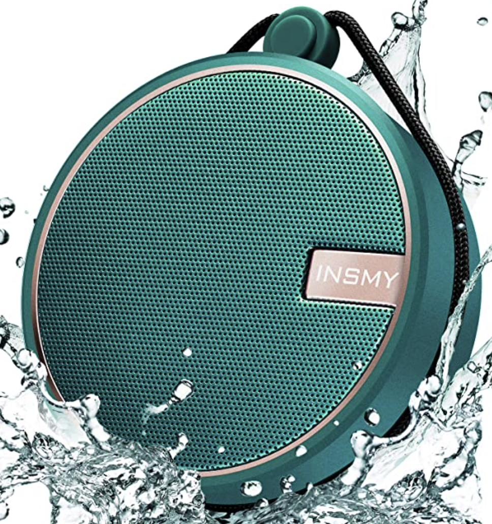Insmy C12 Ipx7 Render Cropped Green Waterproof Shower Speaker