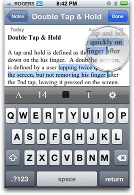 MagicPad for iPhone: Text Selection