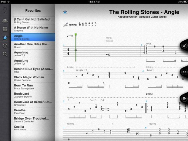 Приложение Songsterr Plus для обучения игре на гитаре показало мне, как читать гитарные табулатуры и схемы аккордов - так что я тоже могу это делать.