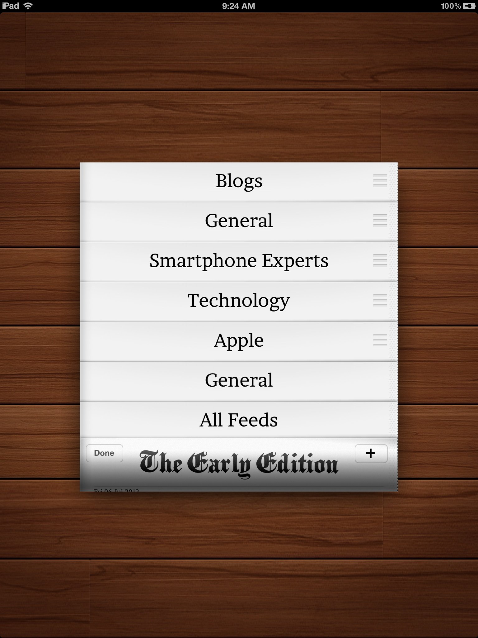 Early Edition 2 for iPad interface 2