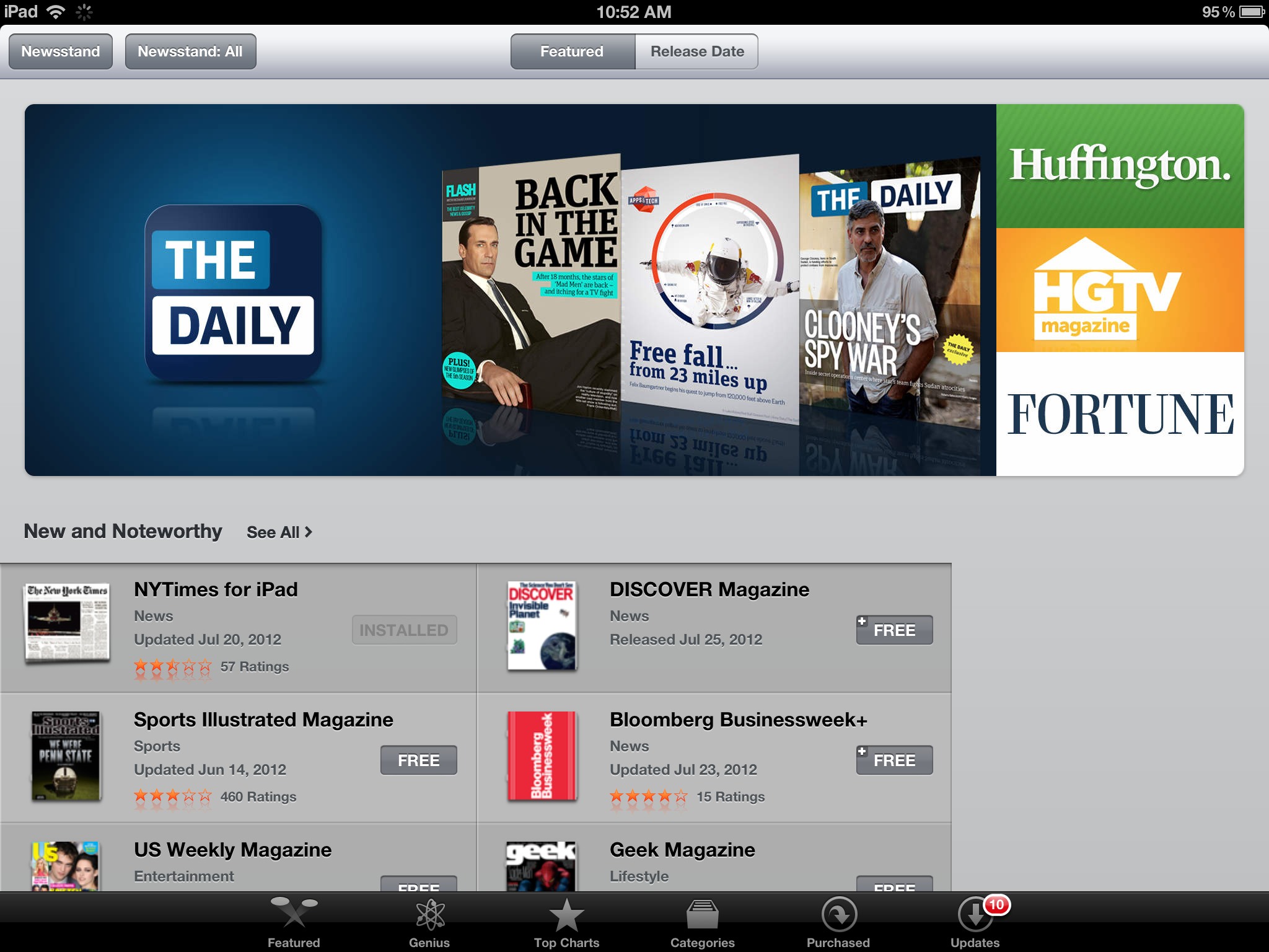 Newsstand for iPad content and pricing