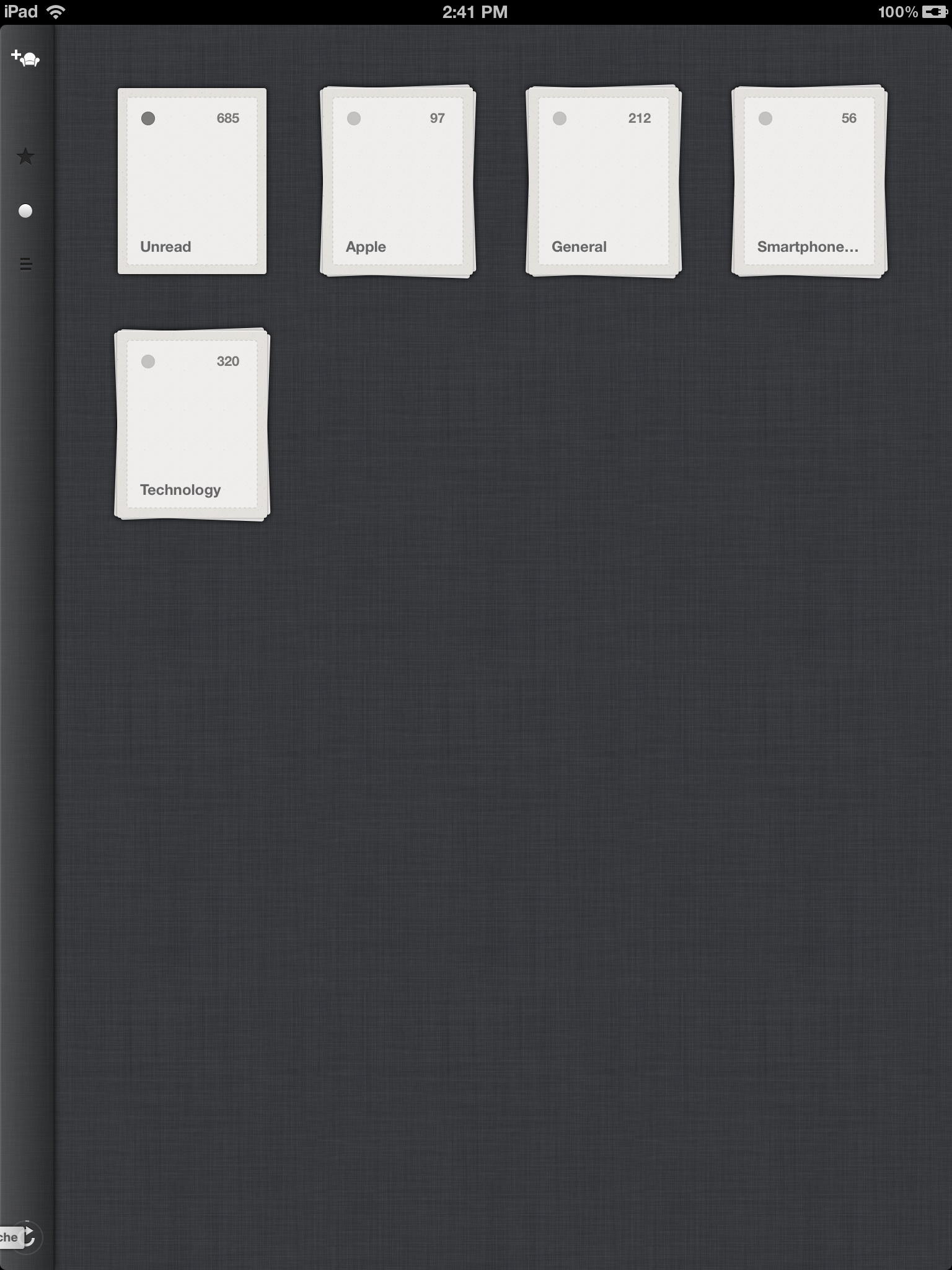 Reeder for iPad interface 1
